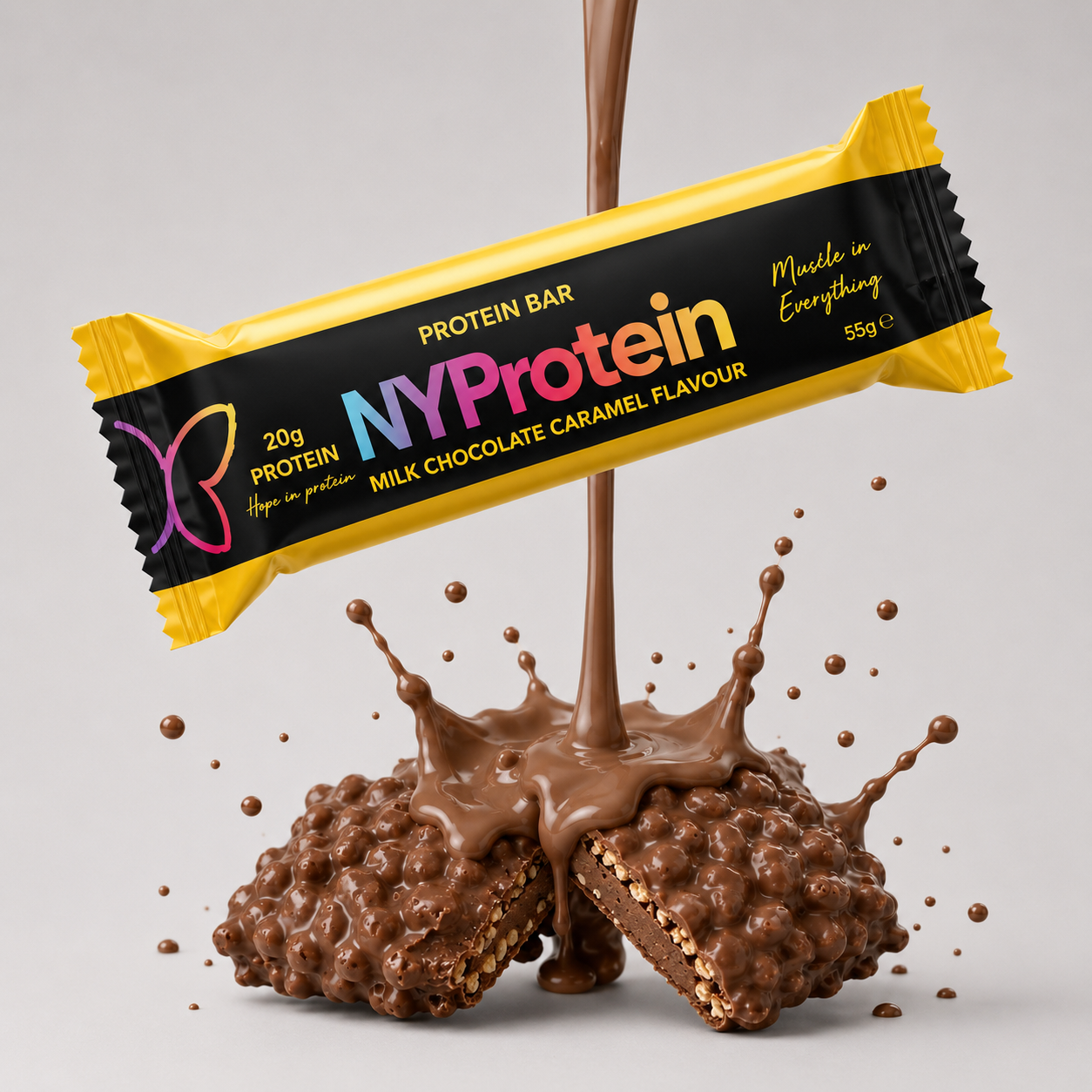 Milk chocolate caramel protein bar